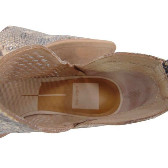 Dolce Vita Sonni Reptile Bootie US 6 Reptile Print Leather Perforated Ankle Boot - Picture 11 of 12